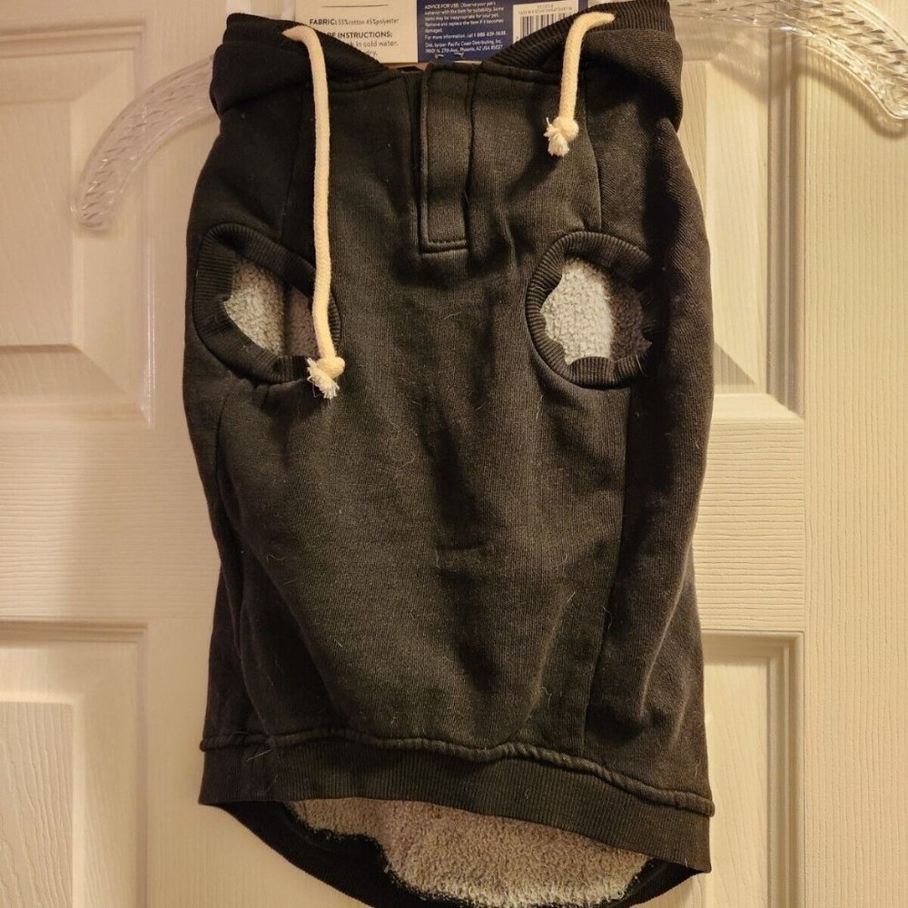 NWT Top Paw Hooded Sweatshirt Dog Hoodie Size Medium Black - Picture 4 of 7